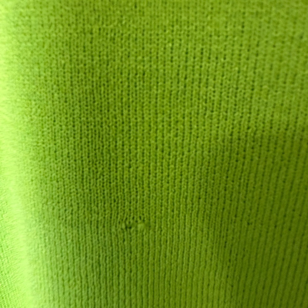 Cable & Gauge Knit Top Women PM Green Good Double Breasted Short Sleeve Square - Picture 5 of 7